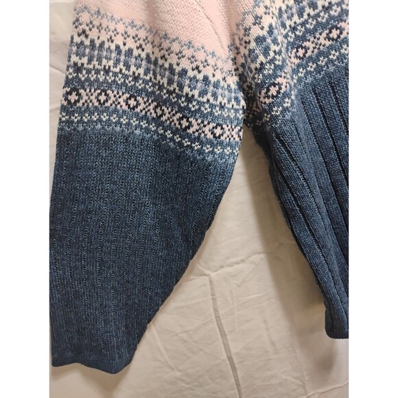 Vintage Pink/Blue Womens Sweater Basic Editions Plus 1 XL Long Sleeve V neck - Picture 10 of 16